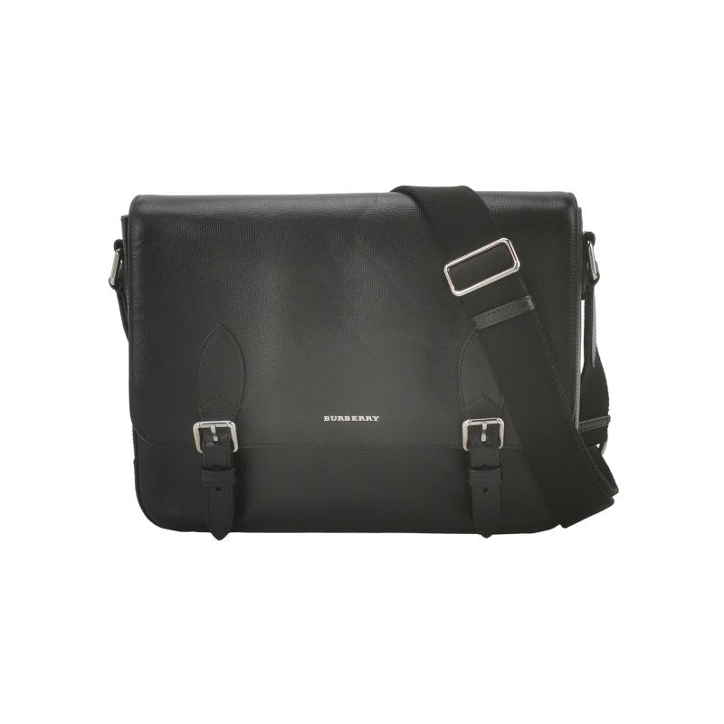Burberry牛皮純色字母logo單肩包-0