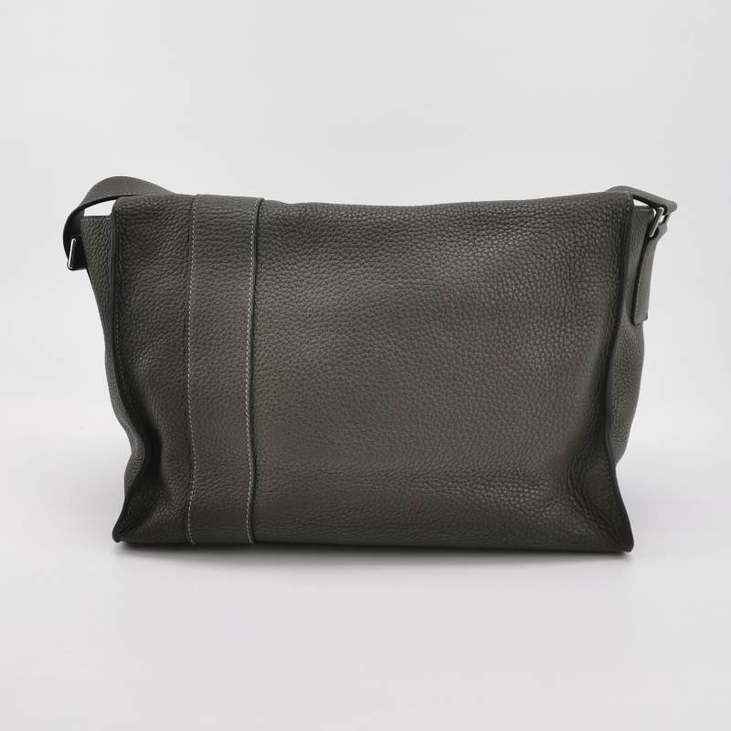 Hermes Alfred斜挎包單肩包Clemence(TC)牛皮銀扣8F錫器灰-4