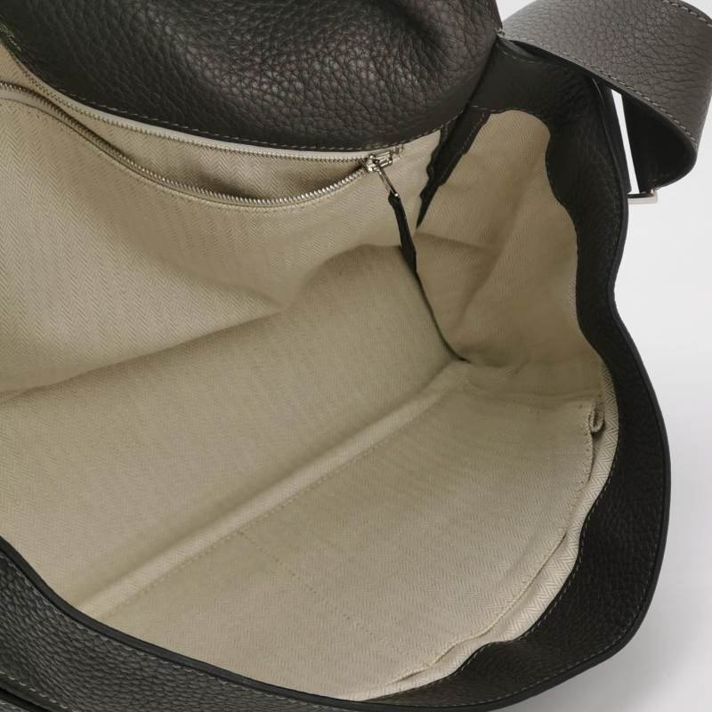 Hermes Alfred斜挎包單肩包Clemence(TC)牛皮銀扣8F錫器灰-6