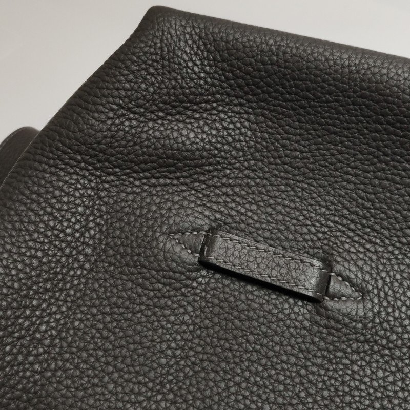 Hermes Alfred斜挎包單肩包Clemence(TC)牛皮銀扣8F錫器灰-16