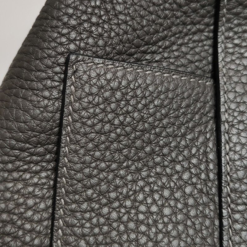 Hermes Alfred斜挎包單肩包Clemence(TC)牛皮銀扣8F錫器灰-18