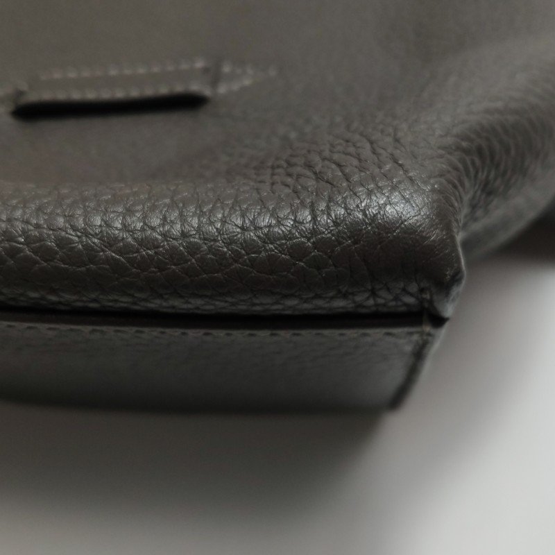 Hermes Alfred斜挎包單肩包Clemence(TC)牛皮銀扣8F錫器灰-19