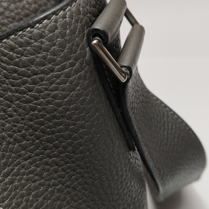 Hermes Alfred斜挎包單肩包Clemence(TC)牛皮銀扣8F錫器灰-21