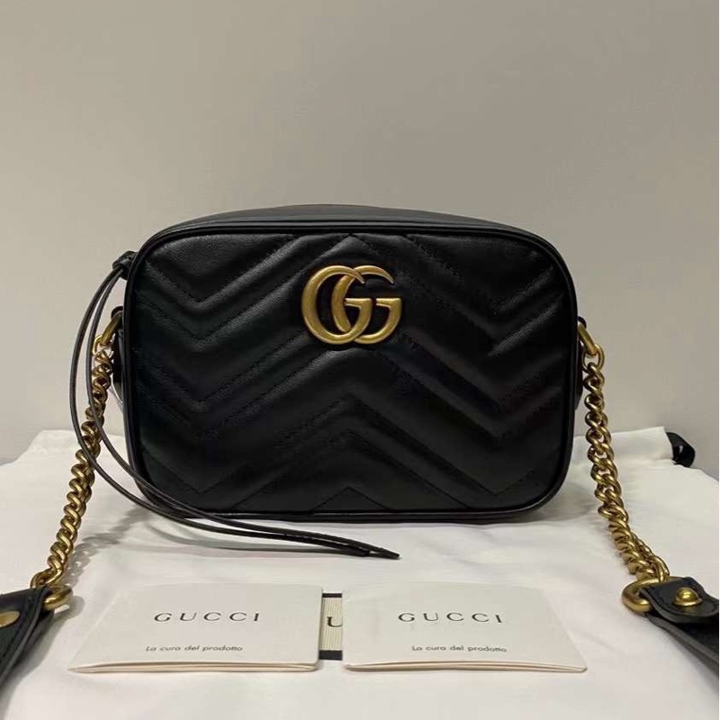 Gucci 女士 GG Marmont系列絎縫單肩包均碼碼MINI、18cm*6cm*12cm-6