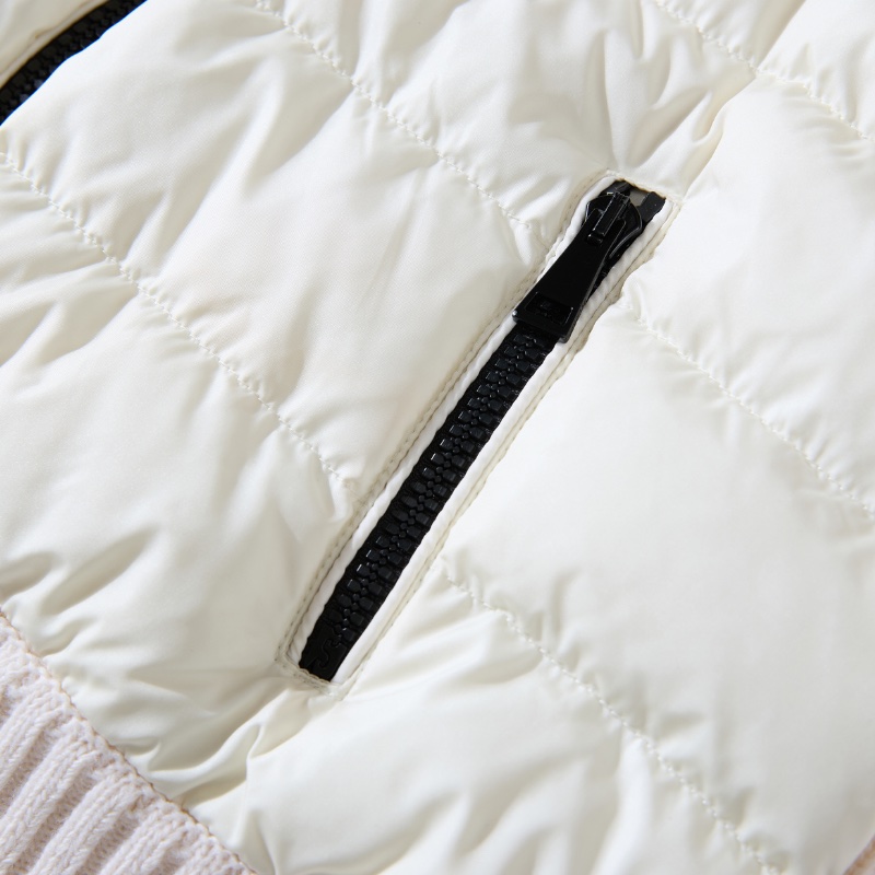🈹*減價 超值* MONCLER 白色 拼接款羽絨外套 溫柔甜美-5
