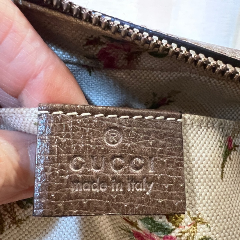 Gucci Pvc咖牛皮霧金釦虎頭斜背相機包-16