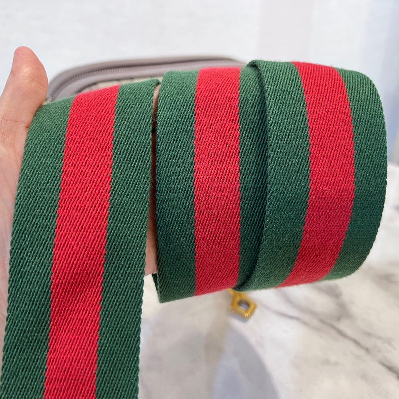 Gucci Pvc咖牛皮霧金釦虎頭斜背相機包-24