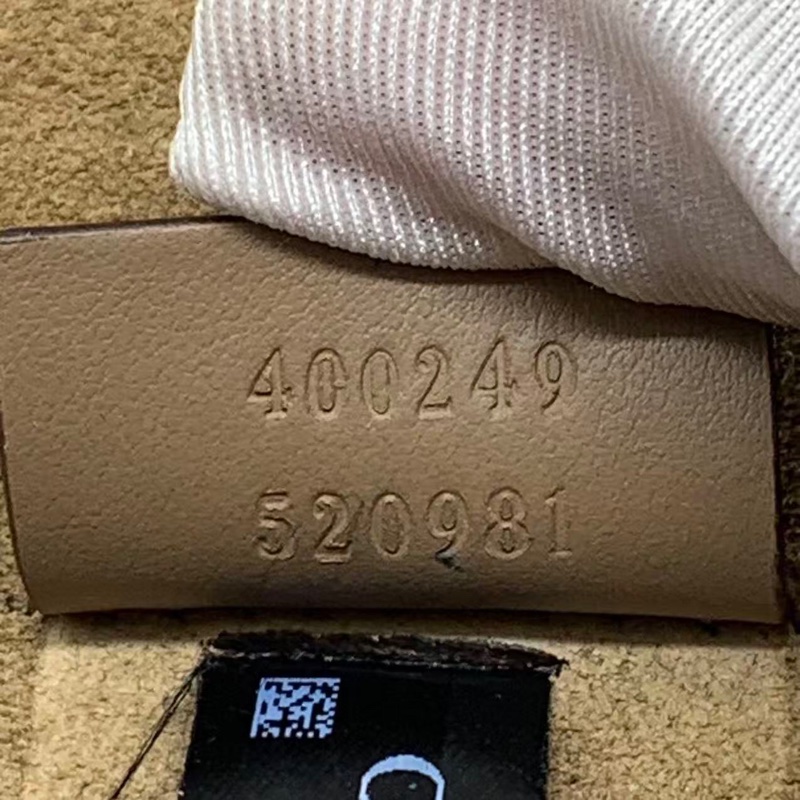 Gucci古馳酒神老花拼駝色麂皮鏈條斜挎包中號-9