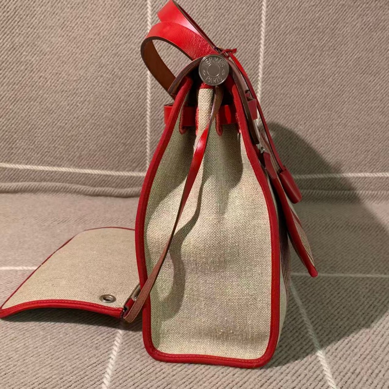 Hermes愛馬仕herbal31紅色條紋D刻，配件鎖鑰匙小內袋-4