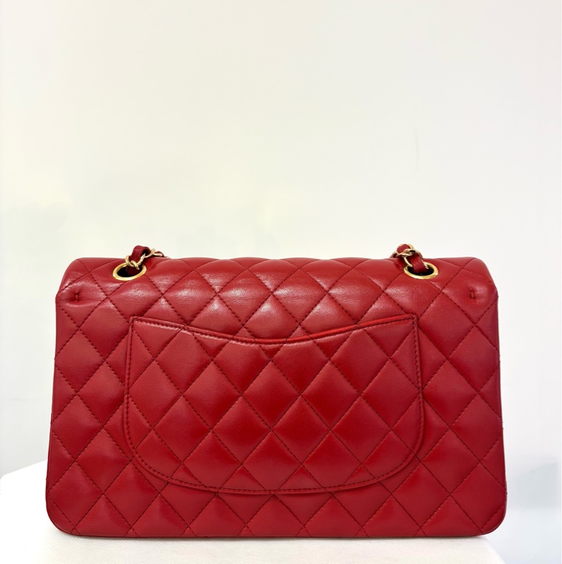 CHANEL紅羊皮金釦CF25-2