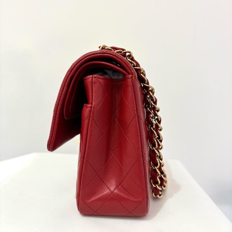 CHANEL紅羊皮金釦CF25-3