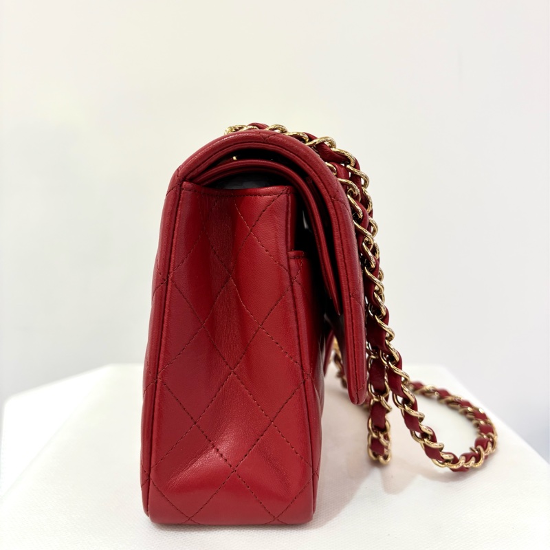 CHANEL紅羊皮金釦CF25-4