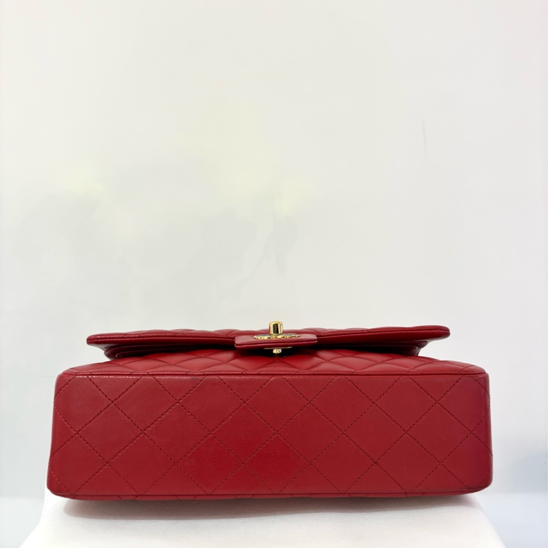 CHANEL紅羊皮金釦CF25-5