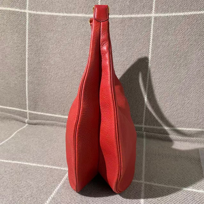二手Hermes愛馬仕Gao hobo紅色U型腋下包，D刻-2