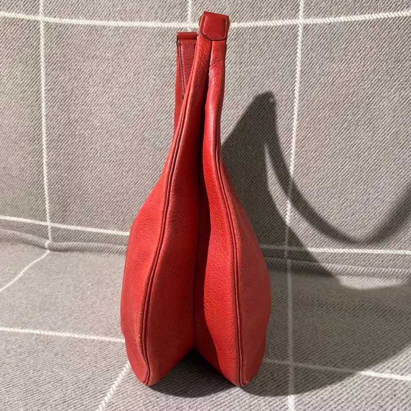 二手Hermes愛馬仕Gao hobo紅色U型腋下包，D刻-3