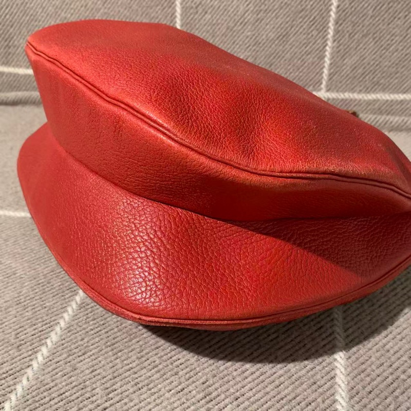 二手Hermes愛馬仕Gao hobo紅色U型腋下包，D刻-8