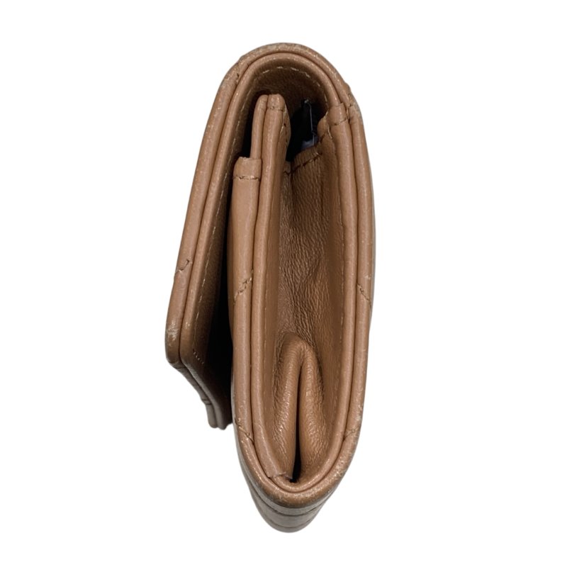 CHANEL 香奈兒 CHANEL19 羊皮 卡片夾 奶茶色 金釦-2