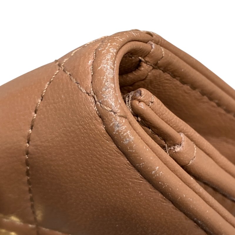 CHANEL 香奈兒 CHANEL19 羊皮 卡片夾 奶茶色 金釦-12