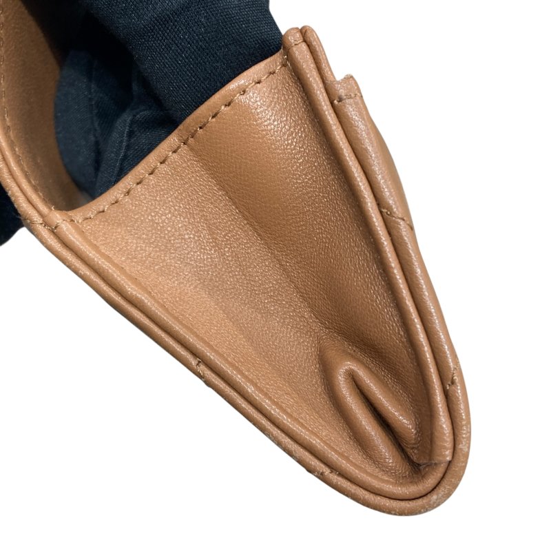 CHANEL 香奈兒 CHANEL19 羊皮 卡片夾 奶茶色 金釦-16