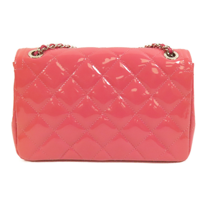 CHANEL 漆皮皮革Chain Shoulder銀扣鏈帶肩背袋-1