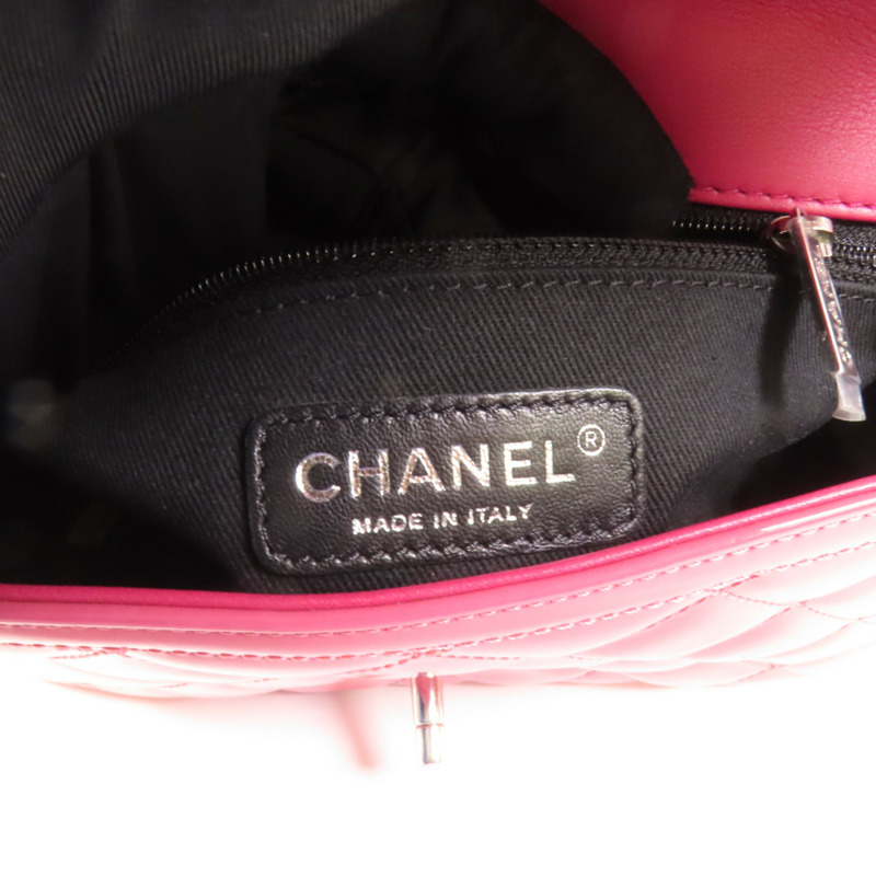 CHANEL 漆皮皮革Chain Shoulder銀扣鏈帶肩背袋-7