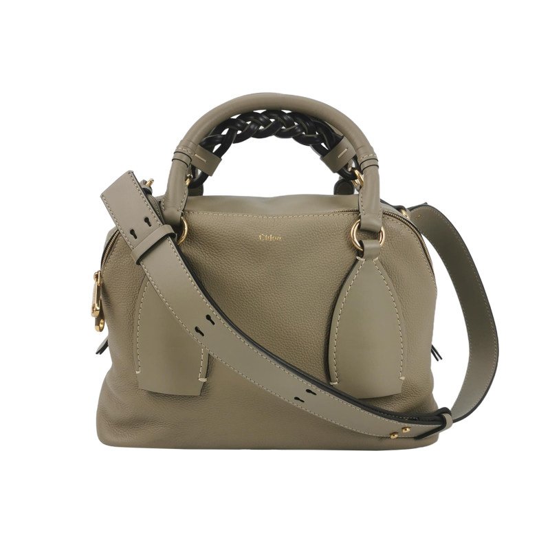 Chloe Daria牛皮純色字母Logo單肩包-0