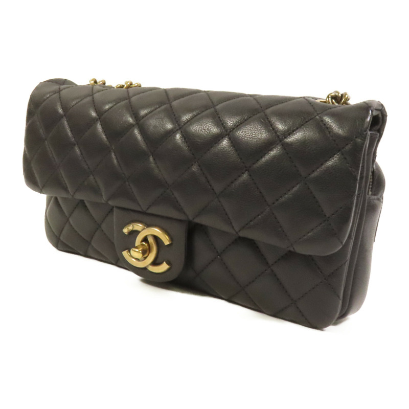 CHANEL 牛皮皮革Chain Shoulder金扣鏈帶肩背袋-2