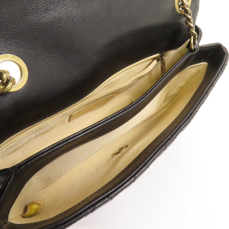 CHANEL 牛皮皮革Chain Shoulder金扣鏈帶肩背袋-5