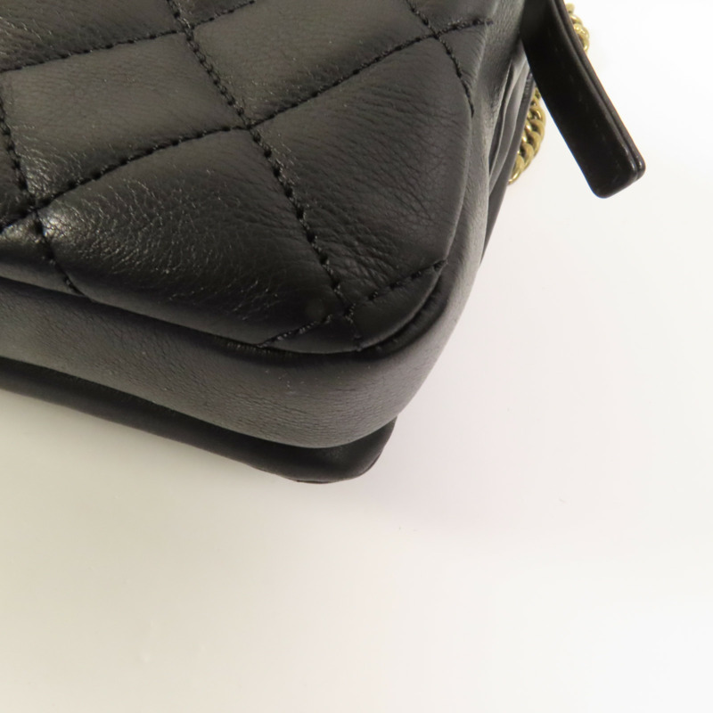 CHANEL 牛皮皮革Chain Shoulder金扣鏈帶肩背袋-14