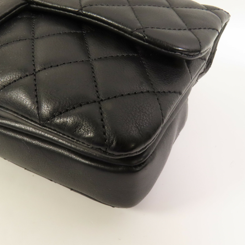 CHANEL 牛皮皮革Chain Shoulder金扣鏈帶肩背袋-15