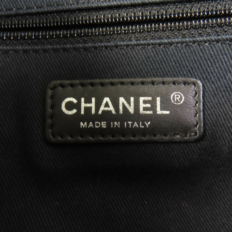 CHANEL 牛皮皮革Chain Shoulder銀扣鏈帶肩背袋-7