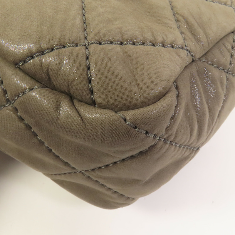 CHANEL 牛皮皮革Chain Shoulder銀扣鏈帶肩背袋-9