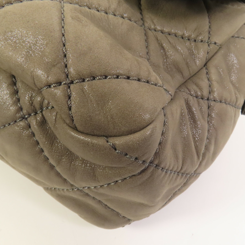 CHANEL 牛皮皮革Chain Shoulder銀扣鏈帶肩背袋-11