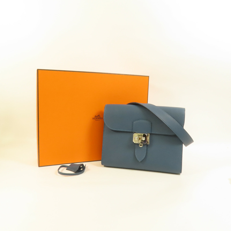 HERMES Epsom皮革Sac a Depeches 21銀扣肩背袋Colvert-10