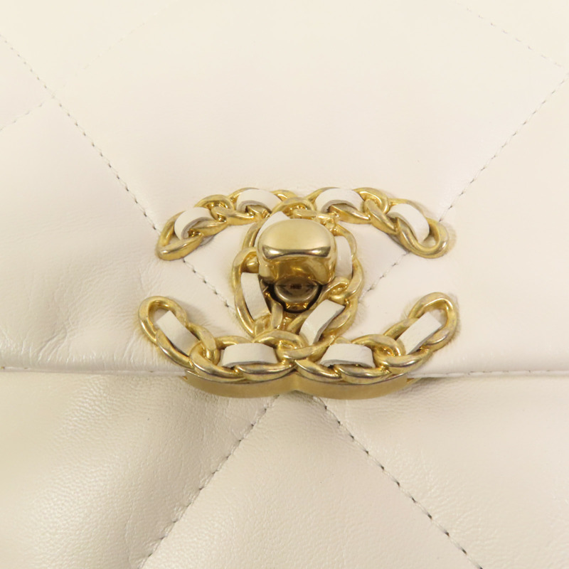 CHANEL 牛皮皮革 Chanel 19 Small金扣鏈帶手挽肩背兩用袋-5