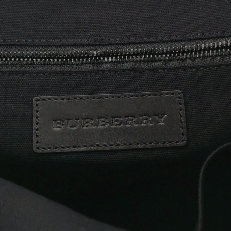Burberry牛皮拼色格紋郵差包斜挎包-7