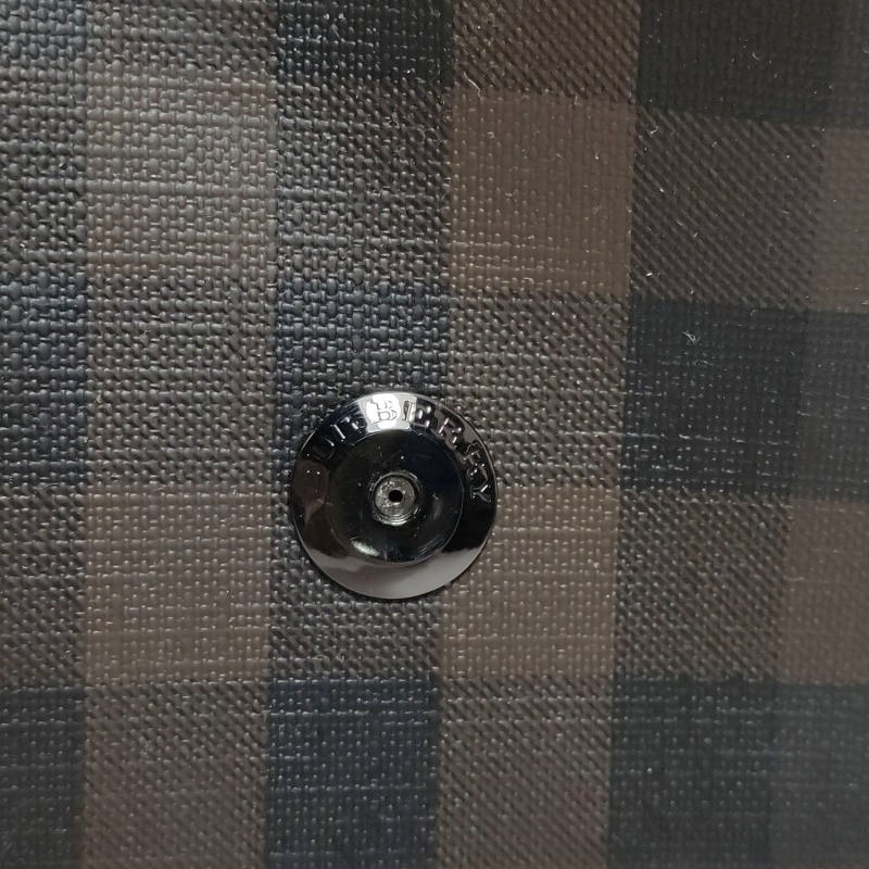 Burberry牛皮拼色格紋郵差包斜挎包-10