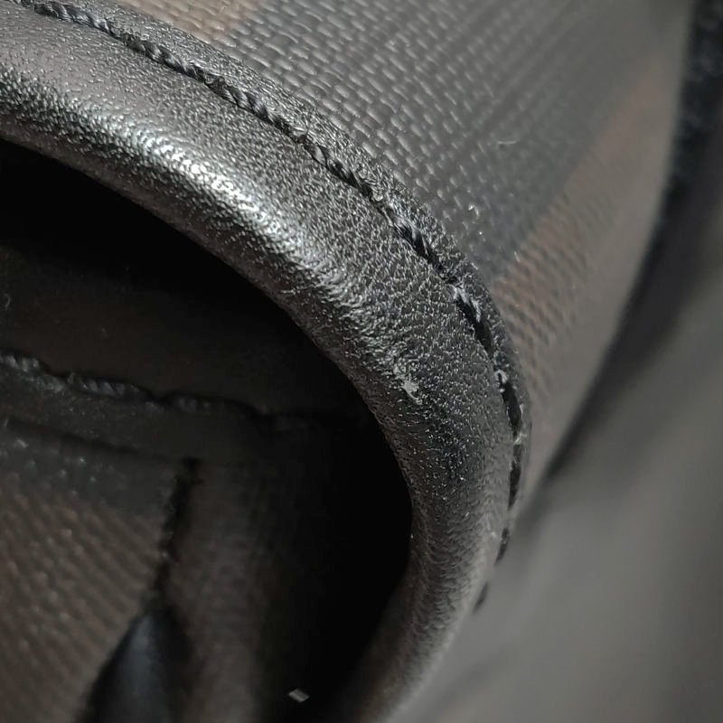 Burberry牛皮拼色格紋郵差包斜挎包-15