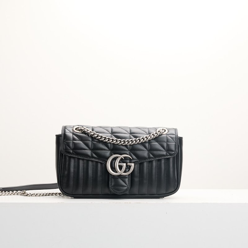 二手Gucci Marmont 26 黑銀-0