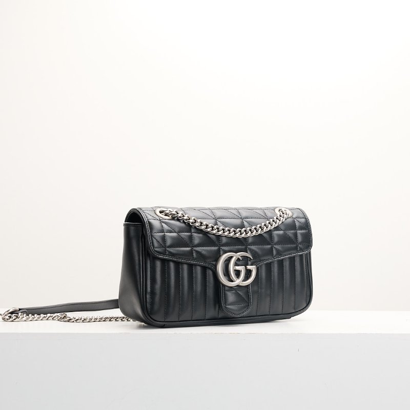 二手Gucci Marmont 26 黑銀-1