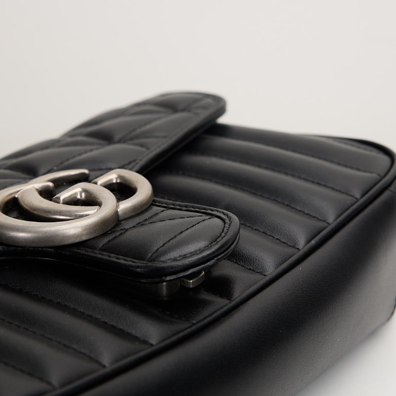 二手Gucci Marmont 26 黑銀-9