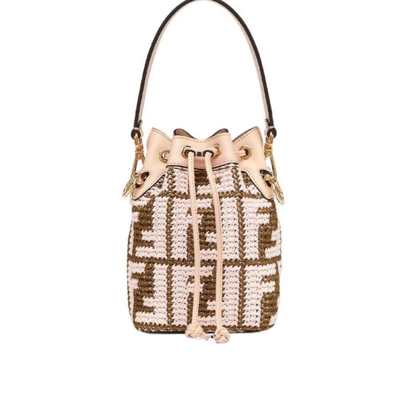 Fendi 女士 Mon Tresor迷你徽標水桶包均碼碼MINI、12 X 10 X 18 CM-3