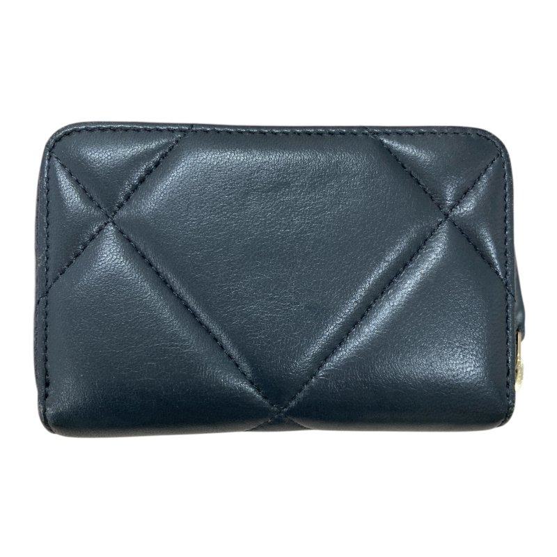 CHANEL 香奈兒 AP0949 19雙C金LOGO 羊皮 拉鍊零錢包 灰色-1