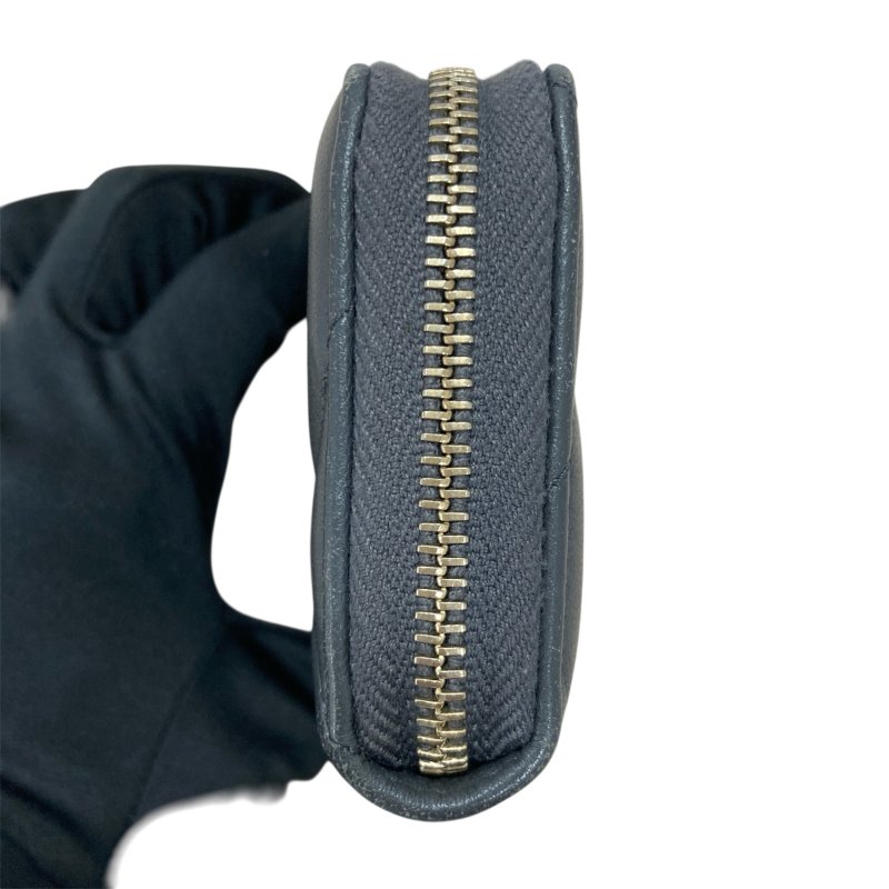 CHANEL 香奈兒 AP0949 19雙C金LOGO 羊皮 拉鍊零錢包 灰色-3