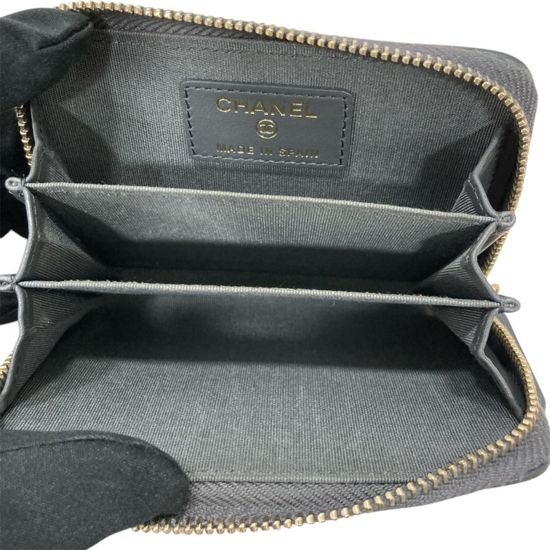 CHANEL 香奈兒 AP0949 19雙C金LOGO 羊皮 拉鍊零錢包 灰色-8