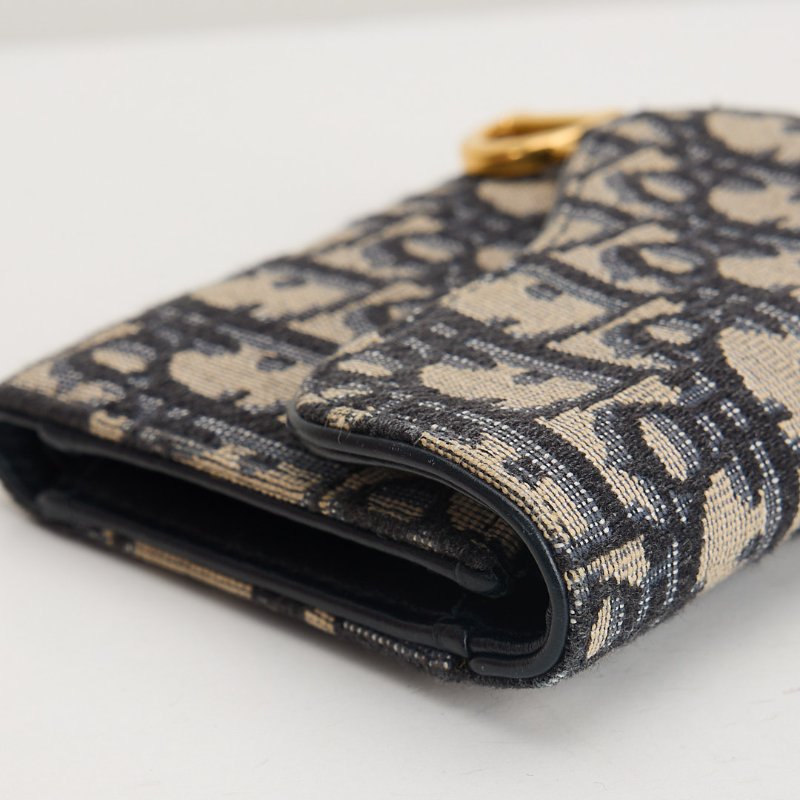 二手DIOR saddle 馬鞍短夾/老花-9