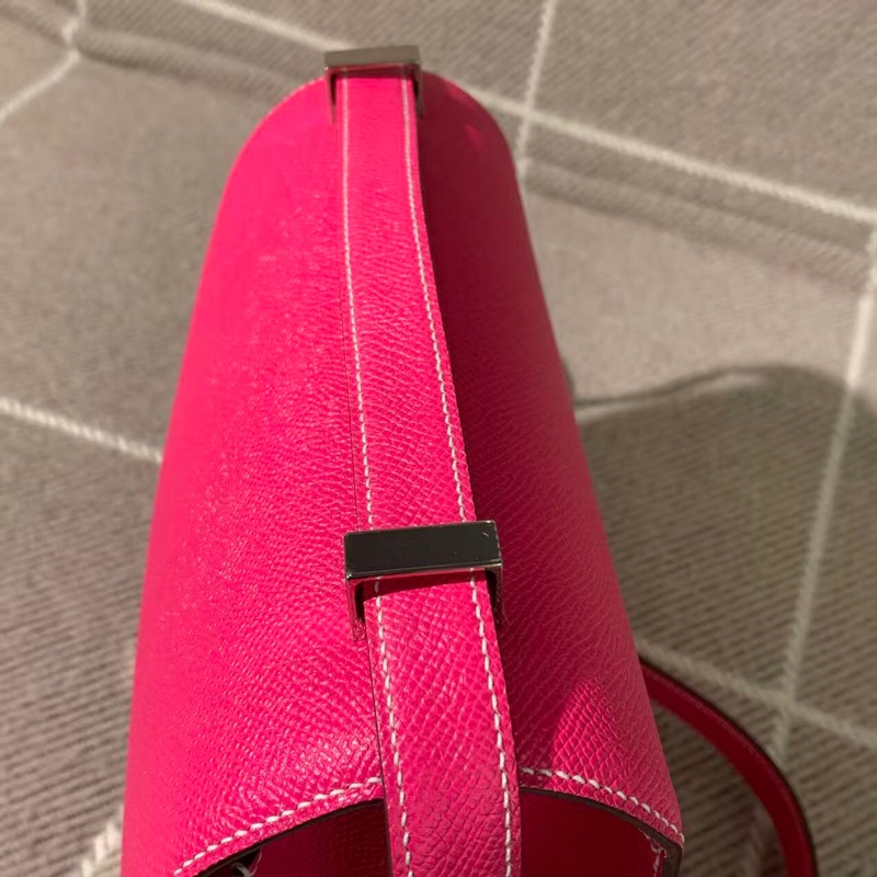 Hermes 愛馬仕 constance23 糖果粉 Epsom 皮銀扣 x 刻，單肩斜跨包 配件塵袋說明書-4