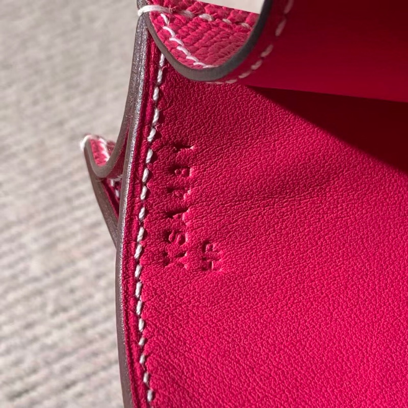 Hermes 愛馬仕 constance23 糖果粉 Epsom 皮銀扣 x 刻，單肩斜跨包 配件塵袋說明書-5