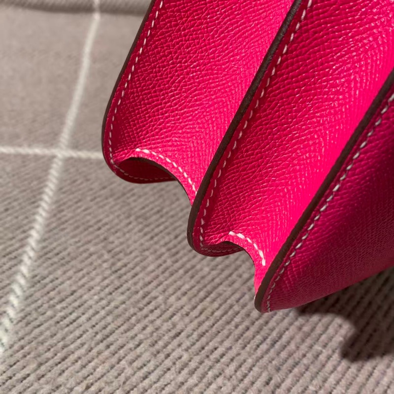 Hermes 愛馬仕 constance23 糖果粉 Epsom 皮銀扣 x 刻，單肩斜跨包 配件塵袋說明書-10