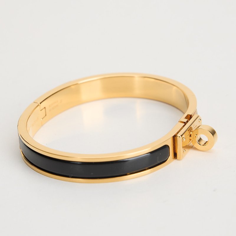 Hermès Mini Clic Kelly pm黑金琺瑯手鐲-1
